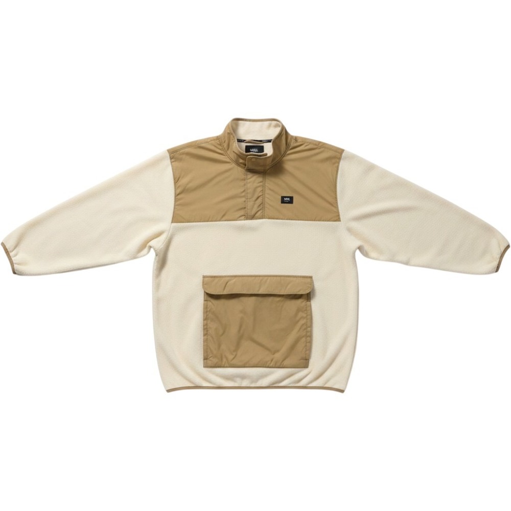 Vans Fleece Pullover Mens XL Tan Cream Snap Neck Mock Jacket VN0A7S86BNA